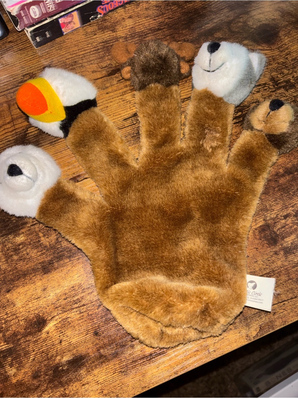 Alaskan Friends 5 Finger Hand Puppet Arctic Circle: Bears, Puffin, Wolf, Moose